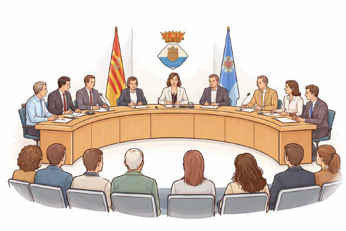 Il·lustració d'una sessió del ple municipal